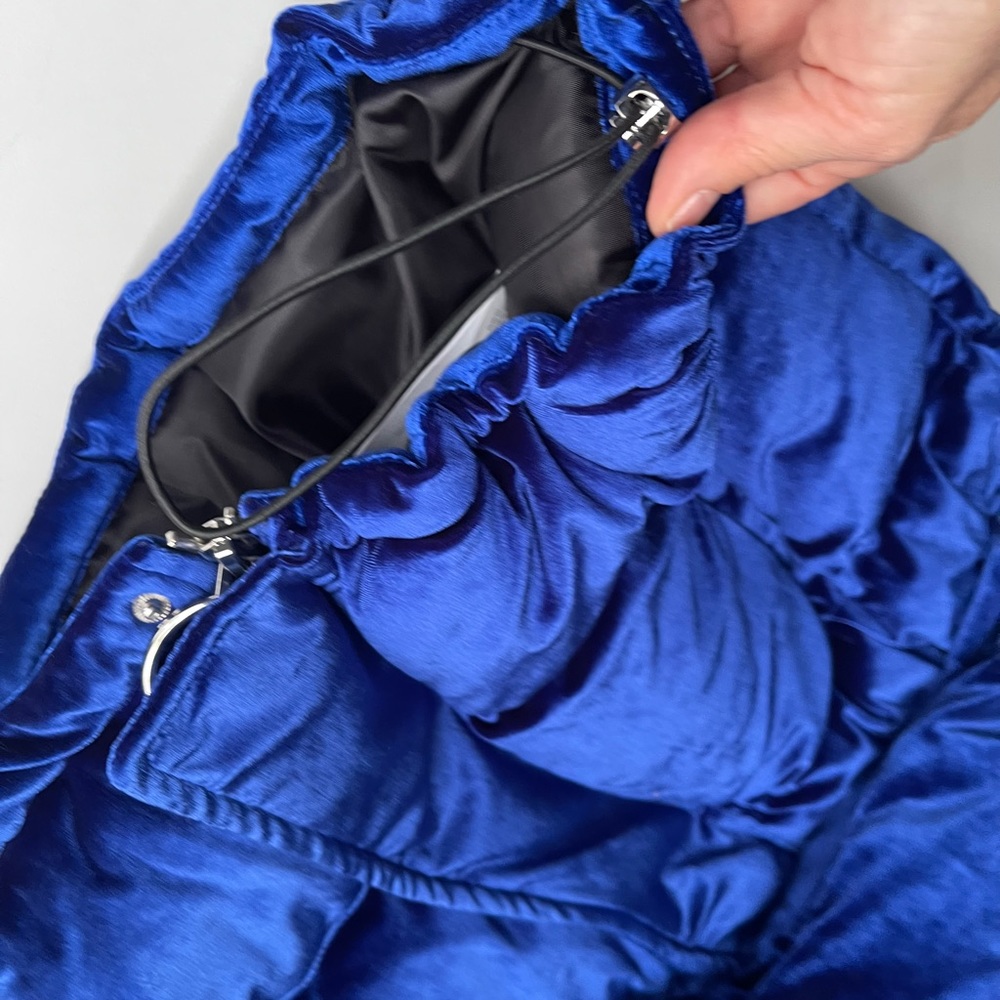 Mango metallic blue suede style jacket